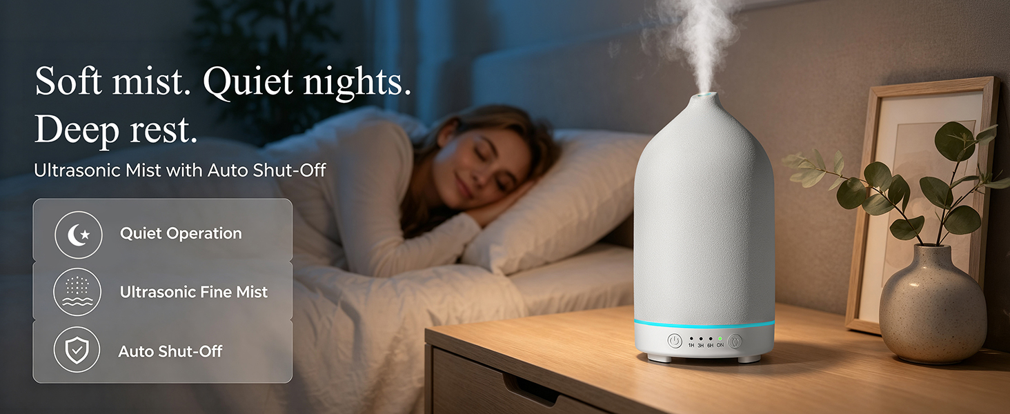 Gooamp 200ML Ceramic Essential Oil Diffuser