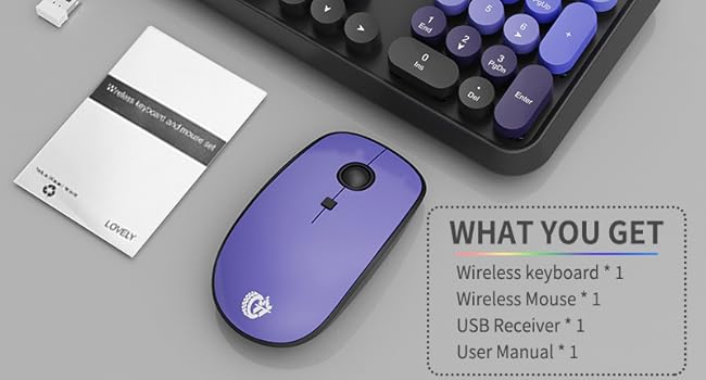 cute colorful wireless keyboard and mouse sets