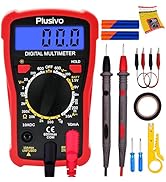 Plusivo Digital Multimeter Tester 2000 Counts AC DC Voltmeter Ohm Volt Amp Multi Meter Measures V...