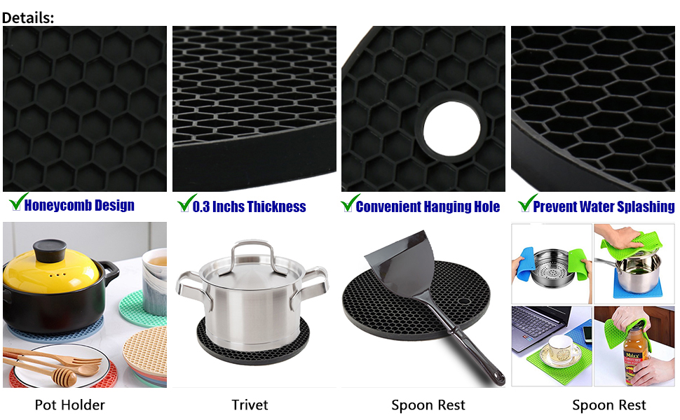 silicone trivets black