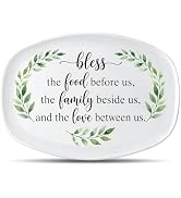 R HORSE Bless Melamine Platter Gift, Reusable White Oval Serving Dishes | Bless, Food, Family, Lo...