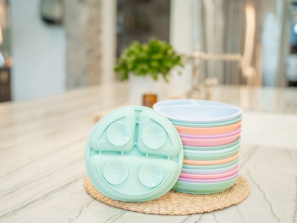 dishwasher microwave plates lids suction toddler baby divided non slip feeding durable clean