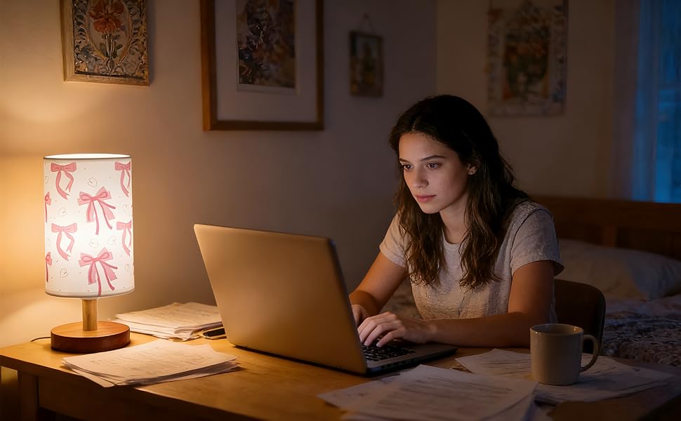 Pink Bow Desk Lamp for Girls