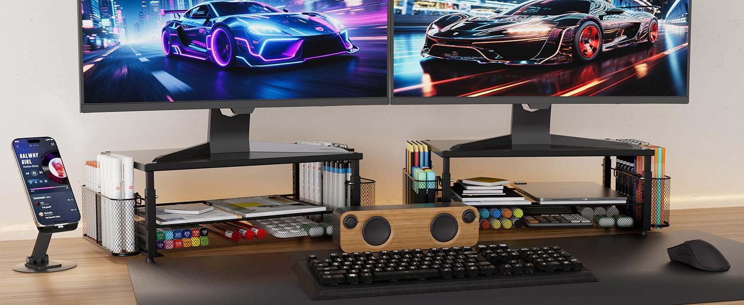 Whether you are in a home office or studio, this desk organizer helps keep your desktop neat.
