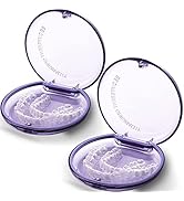 Retainer Case, 2 Pack Mouth Guard Case with Magnetic Closure Hinged Lid, Portable Slim Night Guar...