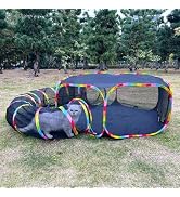 Outdoor Cat Enclosures, Cat Playground Portable Mesh Tent, Outside Circle Playpen Tunnel for Kitt...