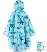 WAWSAM Lightweight Rain Poncho Kids, Ponchos for Kids Waterproof Reusable Hooded, Kids Poncho Rai...
