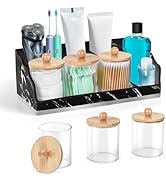 TuCao Marble Bathroom Countertop Organizer, Toothbrush Holders for Bathroom with 3PCS Qtip Holder...