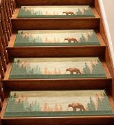 Bald Eagle Grip Stair Stair Treads for Wooden Steps, Golden Pines & Bear, 15 pcs