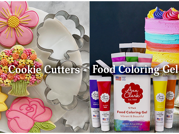 cookie cutters food coloring gel