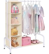 Univivi Kids Clothing Rack with Hanging Organizer, Child Dress Up Storage for Hanging Clothes, Ki...