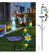 Bshine Solar Garden Decoration Outdoor Light - Water Drop Metal Butterfly Stake,Waterproof Garden...