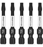 GRENPRO Screwdriving Power Bits T25-2IN*5pcs Torx Head Bit Set,High Impact Tough Magnetic #25 1/4...
