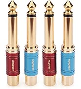MOBOREST RCA to 1/4 Jack Audio Adapter Pure Copper Paint Headphone Amplifier, 6.35 TS Mono Plug M...