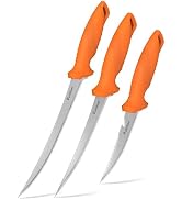 pullther fishing 3 pcs Fillet Knife for fish,9 Inch and 7 Inch Filet Knives,5 Inch Stainless Stee...