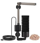 hygger USB Single Sponge Filter, Small Aquarium Filter with Adjustable Hanging Clip and Suction C...