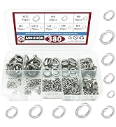 380Pcs 304 Stainless Steel Split Lock Washers Assortment Kit,Spring Lock Washer 8 Sizes M2 M2.5 M...
