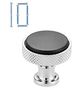 KOOFIZO 10 Pack Black and Chrome Kitchen Cabinet Knobs Matte Black and Chrome Drawer Knobs K28 Kn...