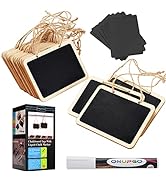 ONUPGO 16 Pack Chalkboard Tags for Baskets with String, Mini Erasable Chalkboards with Hanging St...