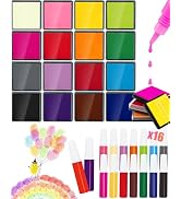 16 Color Ink Pad Set for Stamps, Professional Craft Ink Pads for Paper, Wood, Fabric, Large Ink P...