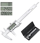 Digital Calipers, Caliper Measuring Tool with Large LCD Screen, Stainless Steel Micrometer Calipe...