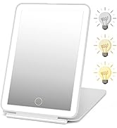 Rechargeable Travel Makeup Mirror 72 LED Lighted Makeup Mirror Travel Mirror Compact Slim LED Van...