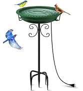 Daoeny Heated Bird Baths for Outdoors, Upgraded 100W Thermostatically Controlled Heated Bird Bath...