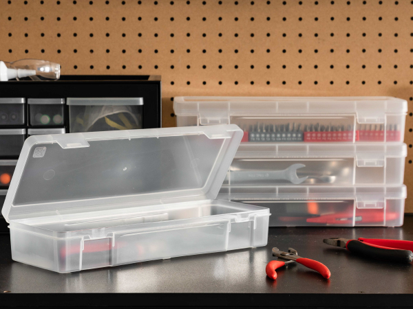 garage tool box storage container lids organizer clear supply plastic small cables nut bolt screws