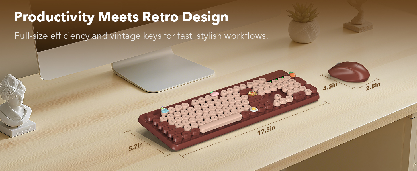 Full-Size Retro Typewriter Style Keyboard with 104 Keys meet your need