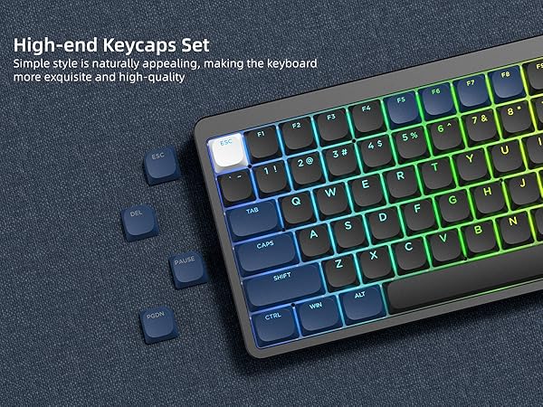 Low Profile Keycaps - PBT Shine Through Keycaps for Mechanical Keyboard Custom Key caps