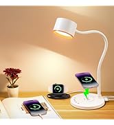 LED Desk Lamps for Home Office, Desk Lamp with USB C + A Dual Charging Ports, Wireless Charger, 5...