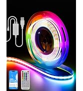 PAUTIX RGB Smart IC USB LED Light,5V RGB COB LED Strip USB Powered,UL-Listed Multicolor Flexible ...