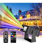 AIRIVO Outdoor Star Laser Projector, App & Remote Control 7 Colors Motion Smart Firefly Lights Ch...