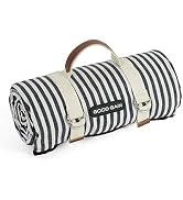 G GOOD GAIN Waterproof Picnic Blanket Portable with Carry Strap for Beach Mat or Family Outdoor C...