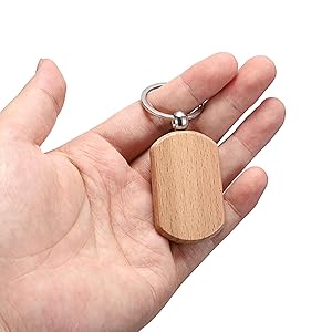 100 PCS Unfinished Wooden Keychain Blanks for Engraving