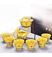 Chinese Gongfu Tea Gift Set, Semi Automatic Drip Rotating with Infuser Handmade Ceramics Tea Pot ...