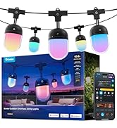 Govee Outdoor Chromatic String Lights, 65.6ft RGBIC Outdoor Lights, 55 RGB LEDs per Bulb, Uni-IC ...