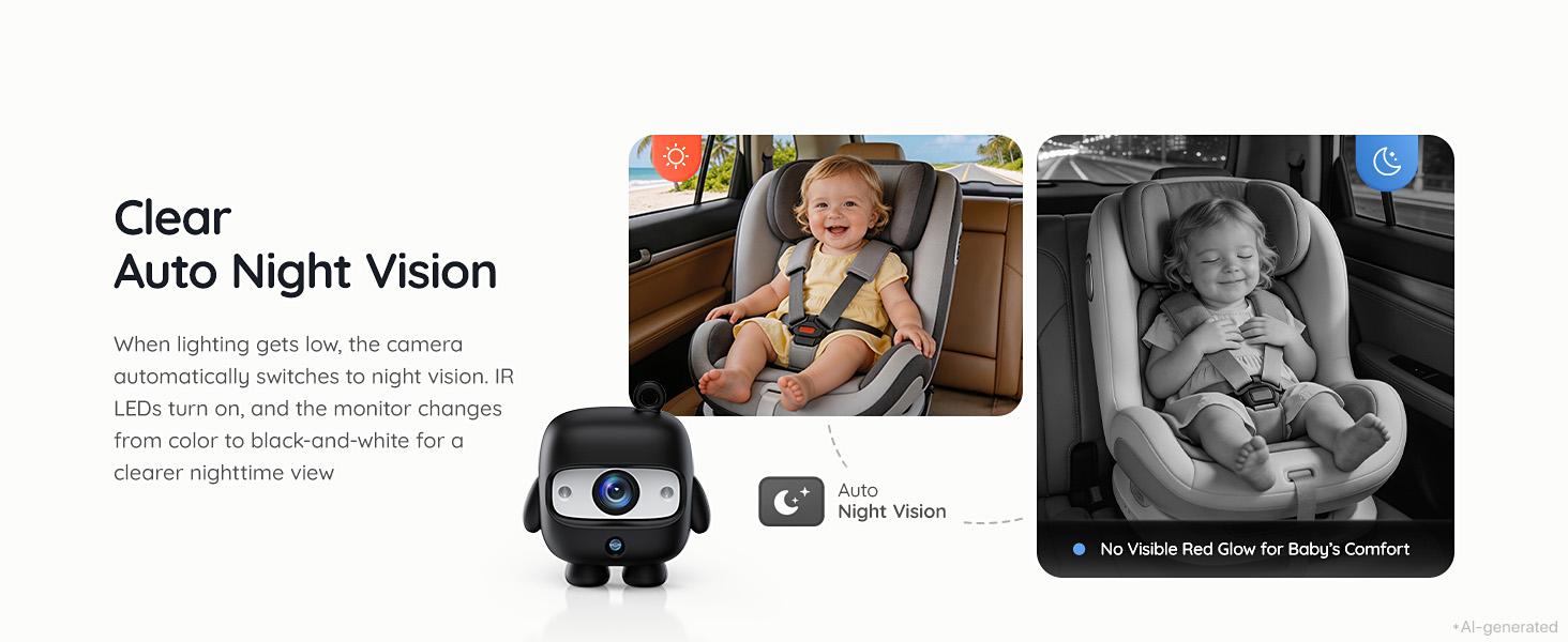 Baby Car Camera Monitor Rear-Facing