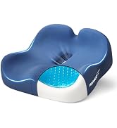 HUANUO Ergonomic Seat Cushion, Memory Foam Cooling Gel Office Chair Cushion for Hip Support, Tail...