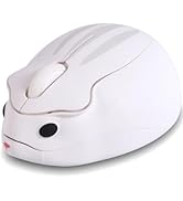 Wireless Mouse Cute White Hamster Shape Silent Fun Portable Novelty Funnny Optical 1200DPI USB Co...