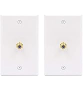 VCE 2-Pack Coax Wall Plate, 3GHz Gold-Plated F Type RG6 Keystone Jack Insert Wall Plate for Coaxi...