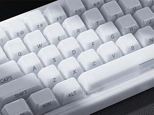 Keyboard Keycaps Jelly - Ceramic Keycaps 75%, Clear White Key Cap, Transparent Side Printed