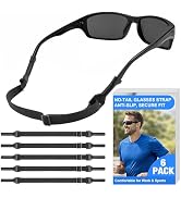 No-Tail Adjustable Glasses Strap, 6 Pack – Anti-Slip Eyeglass Straps for Men, Women & Kids, Headb...