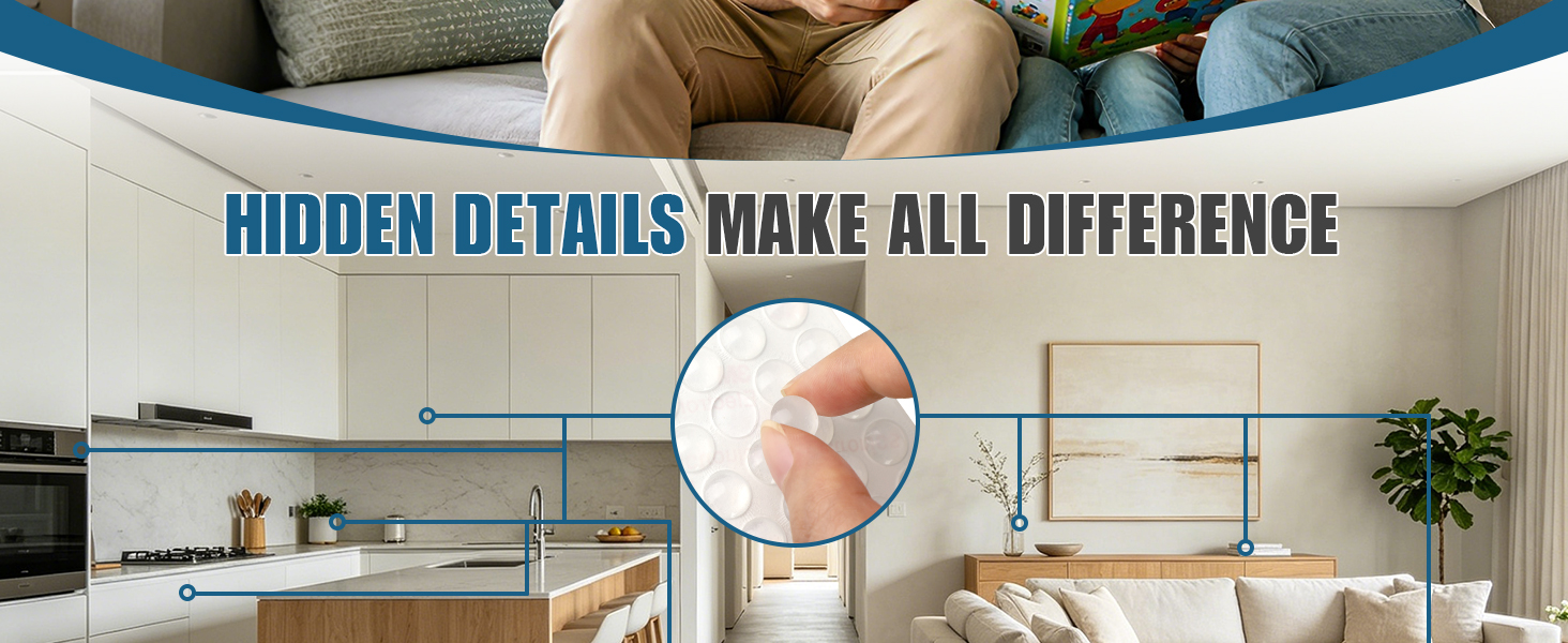 200PCS Clear Cabinet Bumpers Self Adhesive for Furniture