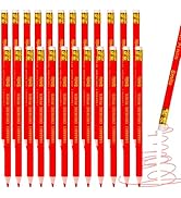 Smilo 24-Count Erasable Red Checking Pencils with Erasers, Pre-Sharpened Triangular Grip for Teac...