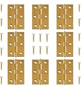 8 Pack Gold Door Hinges, 3 Inch Stainless Steel Hinges for Furniture Door Window, Jewelry Bo...