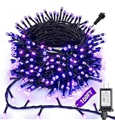 Joomer Purple Halloween Lights, 100FT 300LED Plugin Connectable Lights | with 8 Modes Timer, Wate...