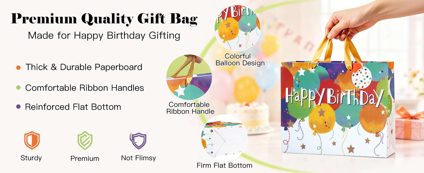 13" Large Birthday Gift Bag