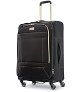 American Tourister Belle Voyage Softside Luggage with Spinner Wheels, Black, Checked-Medium 25-Inch