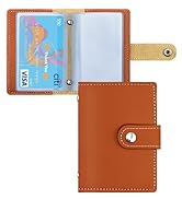 GAUENEEN Leather Business Card Holder, 26 Card Slots, RFID Blocking Secure Professional Card Orga...